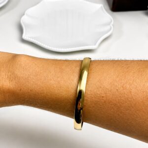 Bracelete Feminino Slim Dourado em Aço PVD Banhado a Ouro 18K